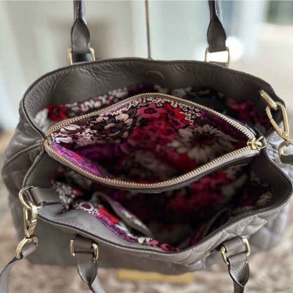 Vera Bradley Quilted Leather Satchel - Picture 4 of 5